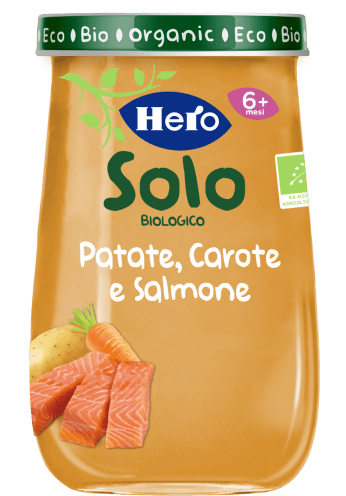 Hero Baby Solo Bio Omogeneizzati Patate Carote e Salmone 190g